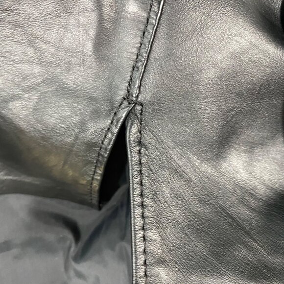 Steer Brand Leather Mini Skirt (Tag 5/6,Made in USA) Vintage Western/biker - Picture 6 of 6